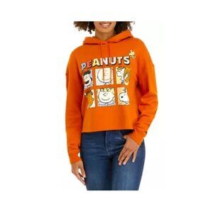 Peanuts Womens Hoodie Long Sleeve Cartoon Characters Print L 60% Cotton 40% Poly